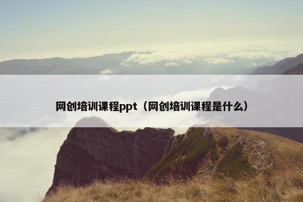 网创培训课程ppt（网创培训课程是什么）