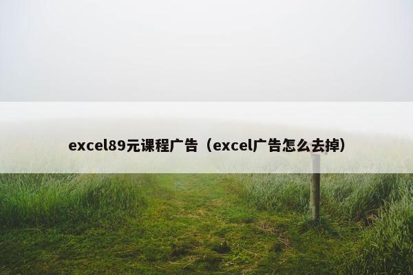 excel89元课程广告（excel广告怎么去掉）