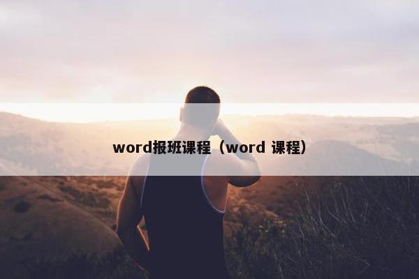 word报班课程（word 课程）