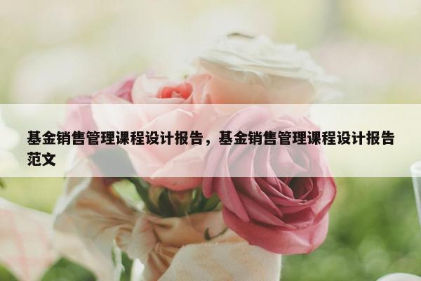 基金销售管理课程设计报告，基金销售管理课程设计报告范文