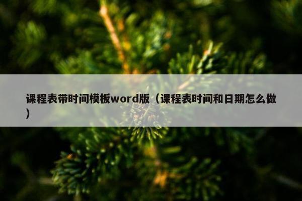 课程表带时间模板word版（课程表时间和日期怎么做）