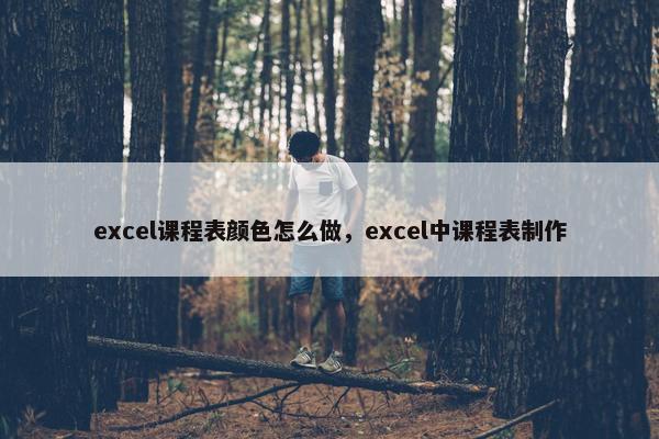 excel课程表颜色怎么做，excel中课程表制作