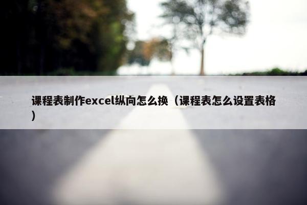 课程表制作excel纵向怎么换（课程表怎么设置表格）