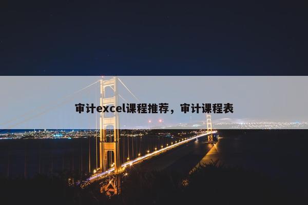 审计excel课程推荐，审计课程表