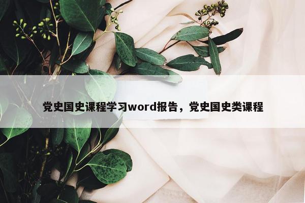 党史国史课程学习word报告，党史国史类课程