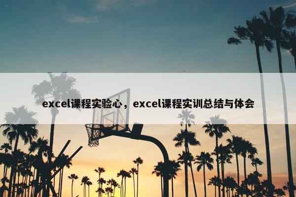 excel课程实验心，excel课程实训总结与体会