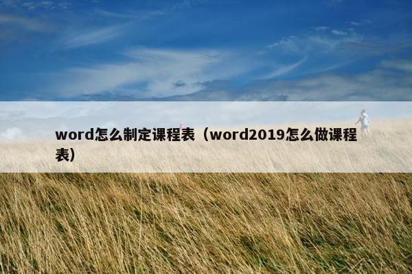 word怎么制定课程表（word2019怎么做课程表）