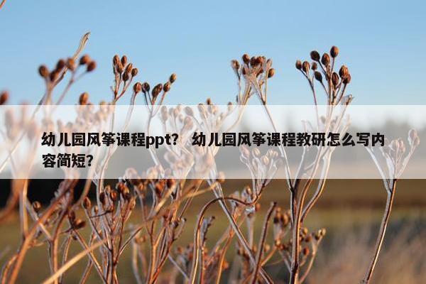 幼儿园风筝课程ppt？ 幼儿园风筝课程教研怎么写内容简短？