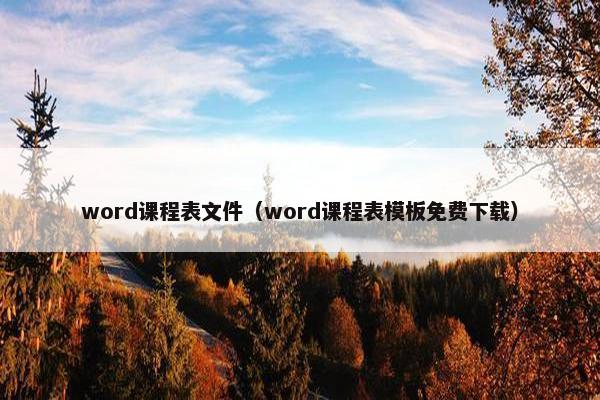 word课程表文件（word课程表模板免费下载）