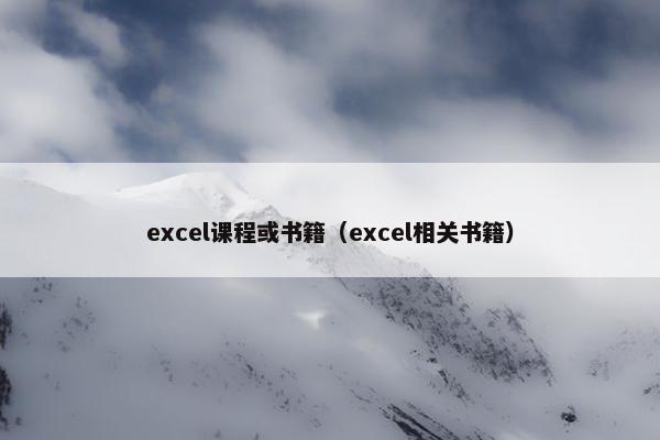 excel课程或书籍（excel相关书籍）