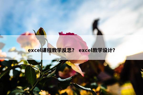 excel课程教学反思？ excel教学设计？