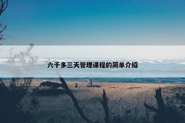 六千多三天管理课程的简单介绍