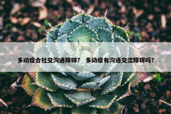 多动症合社交沟通障碍？ 多动症有沟通交流障碍吗？