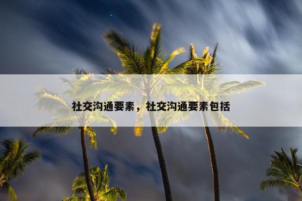 社交沟通要素，社交沟通要素包括