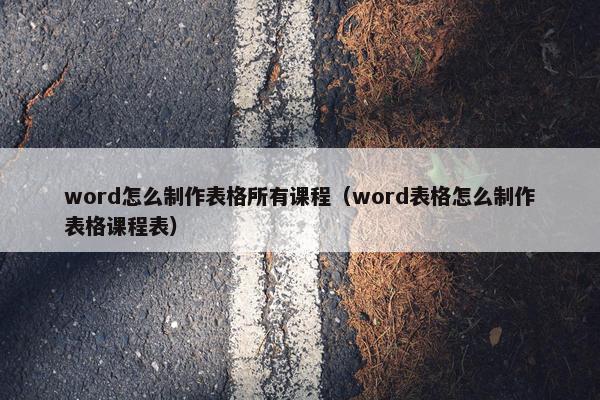 word怎么制作表格所有课程（word表格怎么制作表格课程表）
