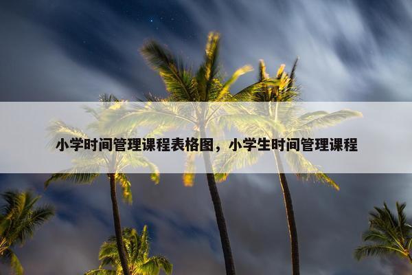 小学时间管理课程表格图，小学生时间管理课程