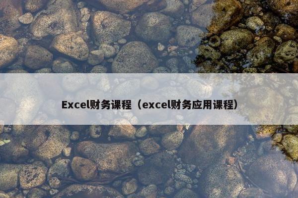 Excel财务课程（excel财务应用课程）
