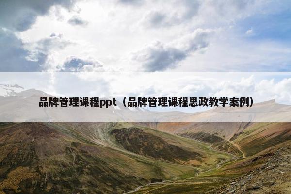 品牌管理课程ppt（品牌管理课程思政教学案例）
