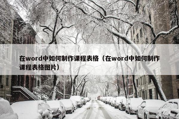 在word中如何制作课程表格（在word中如何制作课程表格图片）