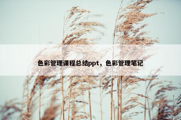 色彩管理课程总结ppt，色彩管理笔记