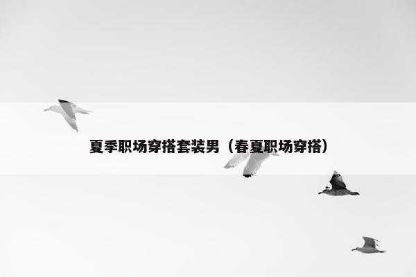 夏季职场穿搭套装男（春夏职场穿搭）