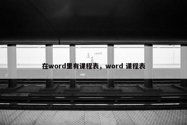 在word里有课程表，word 课程表