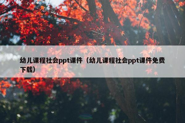 幼儿课程社会ppt课件（幼儿课程社会ppt课件免费下载）
