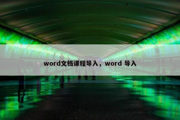 word文档课程导入，word 导入