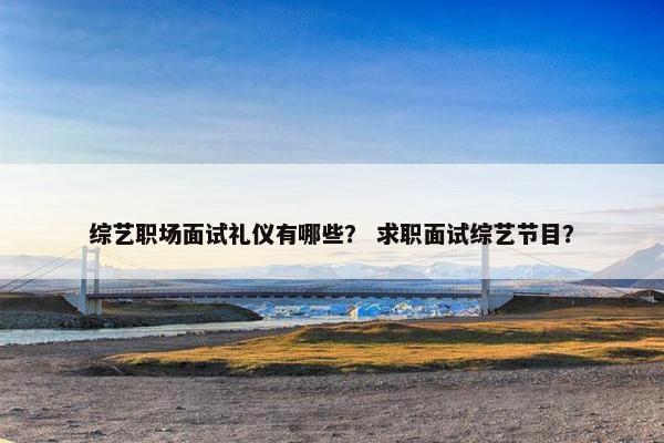 综艺职场面试礼仪有哪些？ 求职面试综艺节目？