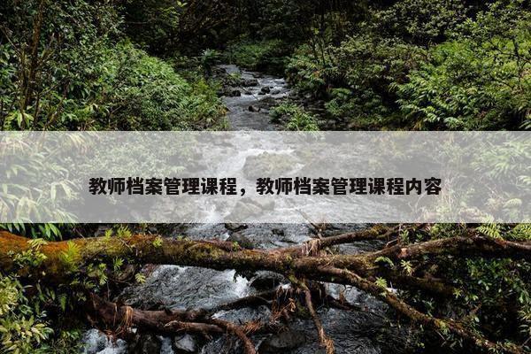 教师档案管理课程，教师档案管理课程内容