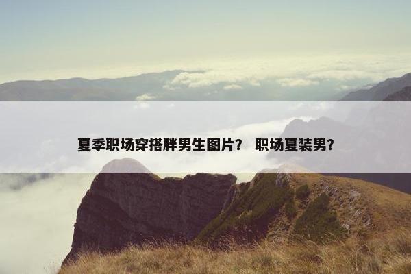 夏季职场穿搭胖男生图片？ 职场夏装男？