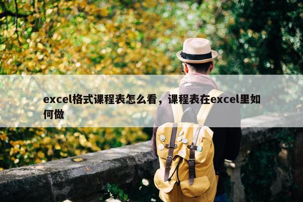 excel格式课程表怎么看，课程表在excel里如何做