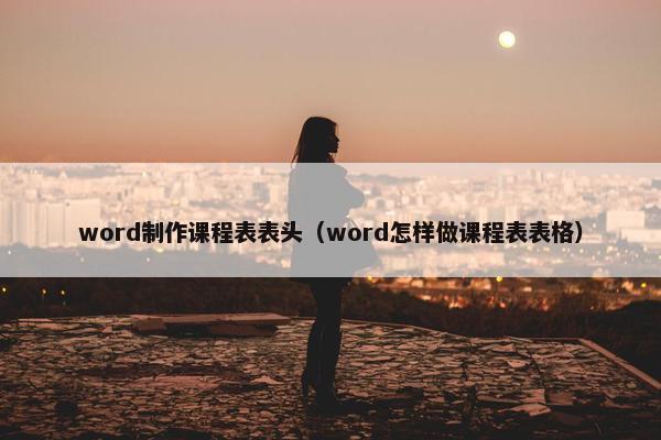 word制作课程表表头（word怎样做课程表表格）