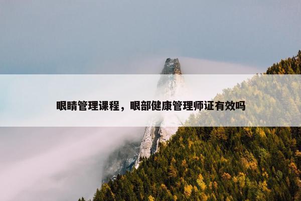 眼睛管理课程，眼部健康管理师证有效吗