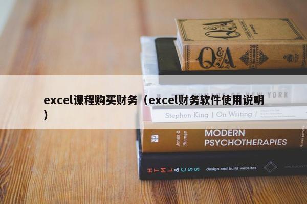 excel课程购买财务（excel财务软件使用说明）