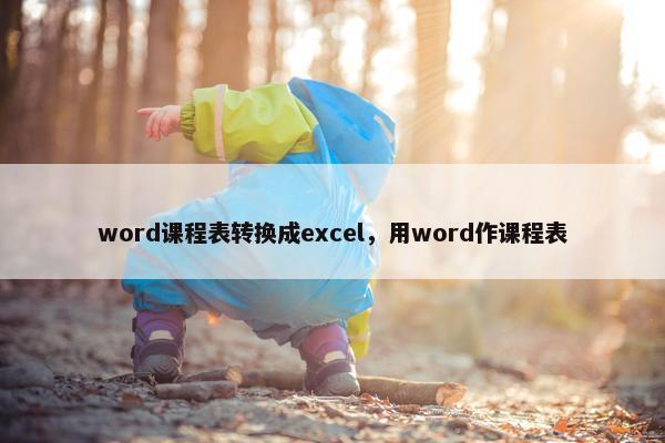 word课程表转换成excel，用word作课程表