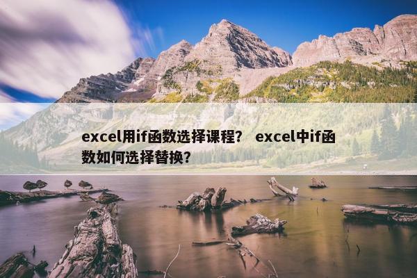 excel用if函数选择课程？ excel中if函数如何选择替换？