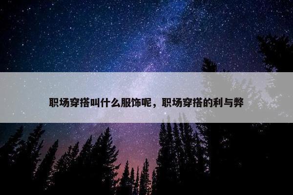 职场穿搭叫什么服饰呢，职场穿搭的利与弊