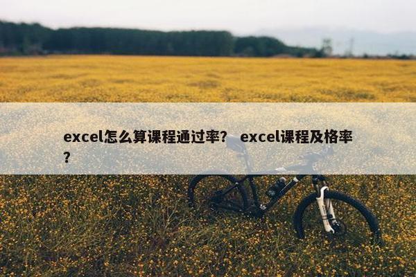 excel怎么算课程通过率？ excel课程及格率？