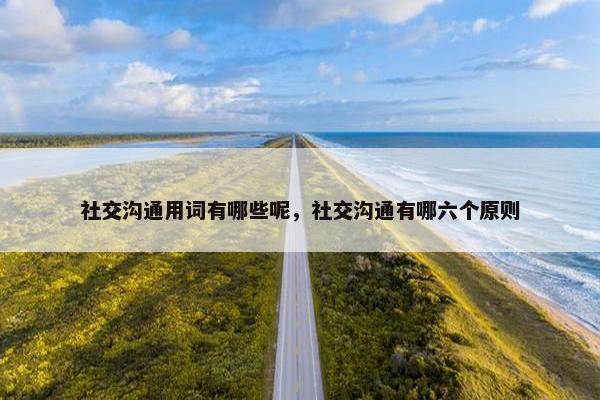 社交沟通用词有哪些呢，社交沟通有哪六个原则