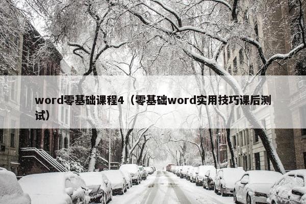 word零基础课程4（零基础word实用技巧课后测试）