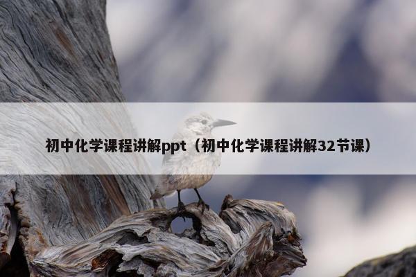 初中化学课程讲解ppt（初中化学课程讲解32节课）