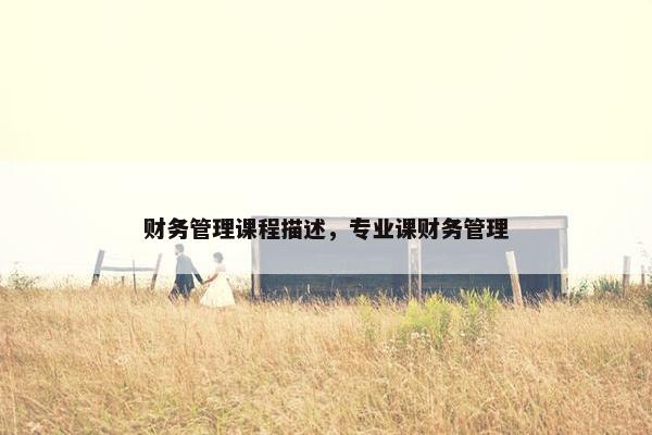 财务管理课程描述，专业课财务管理