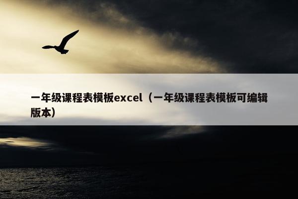 一年级课程表模板excel（一年级课程表模板可编辑版本）
