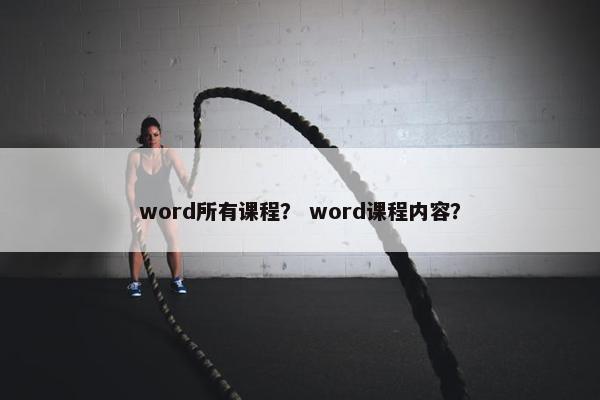 word所有课程？ word课程内容？