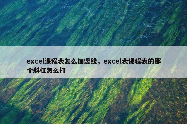 excel课程表怎么加竖线，excel表课程表的那个斜杠怎么打