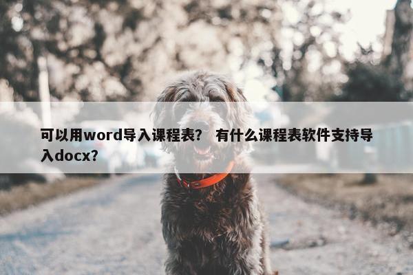 可以用word导入课程表？ 有什么课程表软件支持导入docx？