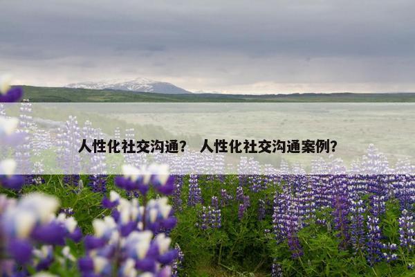 人性化社交沟通？ 人性化社交沟通案例？