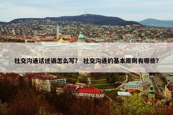 社交沟通话述语怎么写？ 社交沟通的基本原则有哪些？