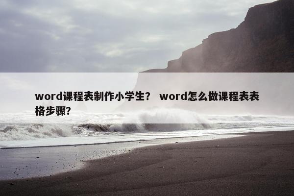 word课程表制作小学生？ word怎么做课程表表格步骤？